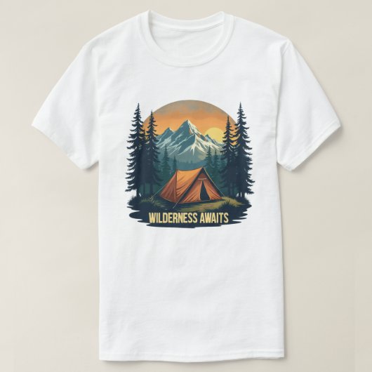Wilderness wartet auf T - Shirt | Das Abenteuer ve (Design vorne)