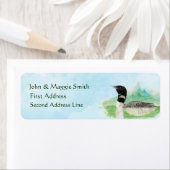 Wilderness Watercolor Bird Loon Address Label (Insitu)