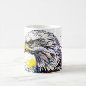 Wilderness Watercolor Forest Moon Eagle Kaffeetasse (Mittel)