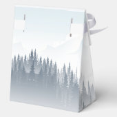 Wilderness Wedding Gray Mountain Fog Forest Geschenkschachtel (Rückseite)
