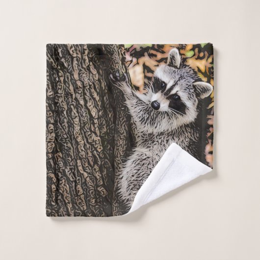 Wilderness Wild Raccoon Badhandtuch Set (Waschlappen)