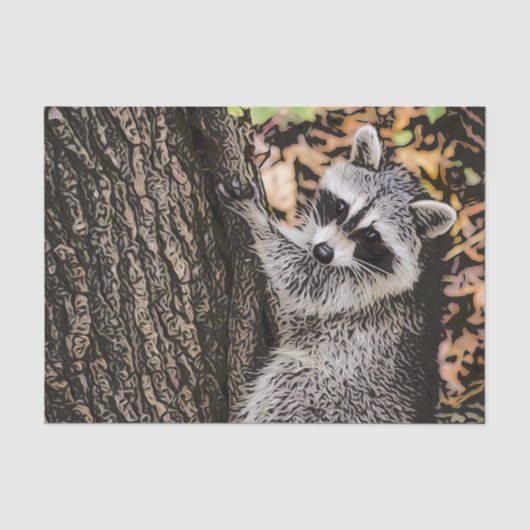 Wilderness Wild Raccoon Seidenpapier (Vorderseite)