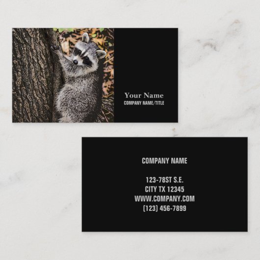 Wilderness Wild Raccoon Visitenkarte (Vorne/Hinten)