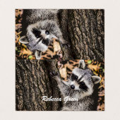 Wilderness Wild Raccoon Visitenkarten (Außenseite Aufgefaltet)