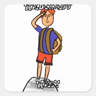 Wilderness Willy Quadratischer Aufkleber