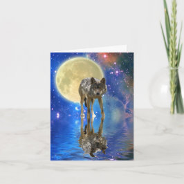 WILDERNESS WOLF Gedicht auf einer Grußkarte Feiertagskarte