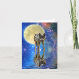 WILDERNESS WOLF Gedicht auf einer Grußkarte Feiertagskarte