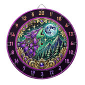 Wilderness Wolf Howling unter Vollmond Dartscheibe (vorne)