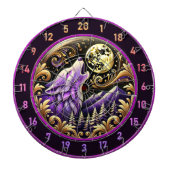 Wilderness Wolf Howling unter Vollmond Dartscheibe (vorne)