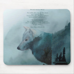 Wilderness Wolf & Öko Gedicht Mousepad