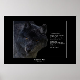 WILDERNESS WOLF Poster w Gedicht