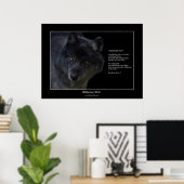 WILDERNESS WOLF Wildlife Supporter Poster w Gedich (Heimbüro)