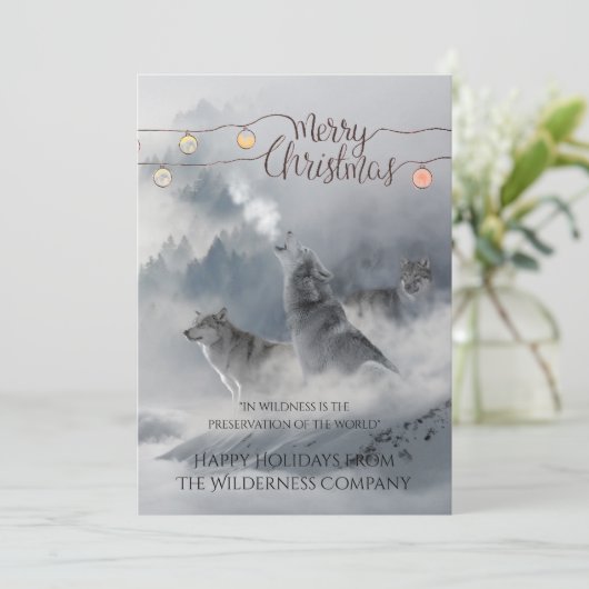 Wilderness Wölfe im Schnee Weihnachten (Stehend Vorderseite)