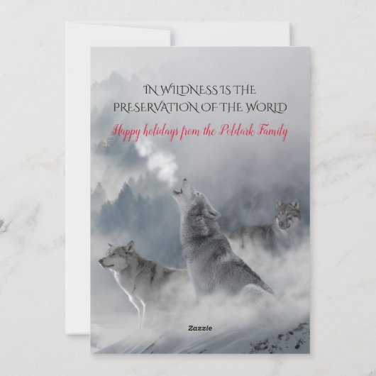 Wilderness Wölfe im Schnee Weihnachten (Rückseite)