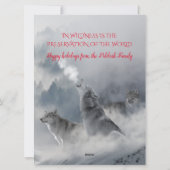 Wilderness Wölfe im Schnee Weihnachtsfest Feiertagskarte (Rückseite)