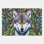 Wilderness Woodland Predator Wolf Geschenkpapier Set (Vorderseite 3)