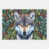 Wilderness Woodland Predator Wolf Geschenkpapier Set (Vorderseite 2)