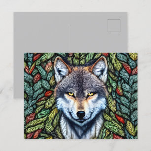 Wilderness Woodland Predator Wolf Postkarte