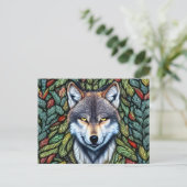 Wilderness Woodland Predator Wolf Postkarte (Stehend Vorderseite)