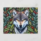 Wilderness Woodland Predator Wolf Postkarte (Vorderseite)