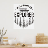 Wildernis Explorer Kombi Kanu Bäume Poster (Küche)