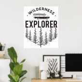 Wildernis Explorer Kombi Kanu Bäume Poster (Heimbüro)