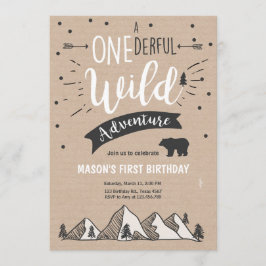 Wildes Abenteuer Erster Geburtstag Einladung Brown
