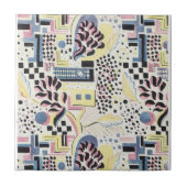 Wildes abstraktes im Rosa und im Blau Fliese (Vorderseite)