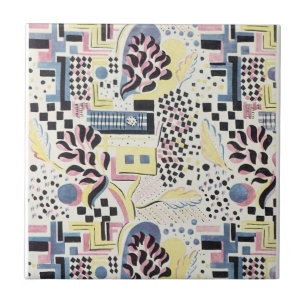 Wildes abstraktes im Rosa und im Blau Fliese