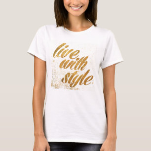 Wildes Apple   leben mit Art - Girly Zitat T-Shirt