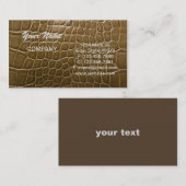 wildes beige braunes Alligatorkrokodilleder Visitenkarte (Vorne/Hinten)