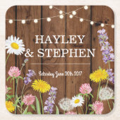 Wildes Blumen-Untersetzer-Holz beleuchtet Rechteckiger Pappuntersetzer (Vorderseite)