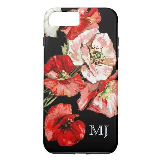 Wildes Blumenmonogramm der Mohnblume Case-Mate iPhone Hülle (Rückseite)