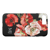Wildes Blumenmonogramm der Mohnblume Case-Mate iPhone Hülle (Rückseite (Horizontal))