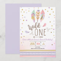 Wildes Boho Stammes- Mädchen-lila Goldfedern