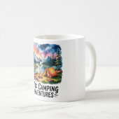 Wildes Camping Adventures Wasserfarben Design Kaffeetasse (VorderseiteRechts)