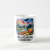 Wildes Camping Adventures Wasserfarben Design Kaffeetasse (Mittel)