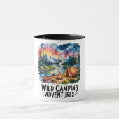 Wildes Camping Adventures Wasserfarben Design Tasse (Zentrum)