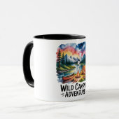 Wildes Camping Adventures Wasserfarben Design Tasse (Vorderseite Links)