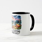 Wildes Camping Adventures Wasserfarben Design Tasse (VorderseiteRechts)