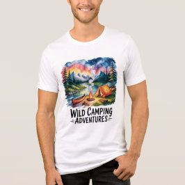 Wildes Camping Adventures Wasserfarben Design Tri-Blend Shirt
