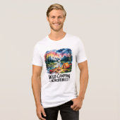 Wildes Camping Adventures Wasserfarben Design Tri-Blend Shirt (Vorderseite voll)