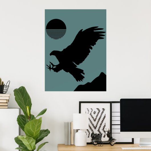 Wildes Design Eagle Poster (Heimbüro)