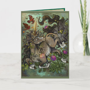 Wildes Einhorn mit Herz Karte