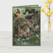 Wildes Einhorn mit Herz Karte (Gelbe Blume)