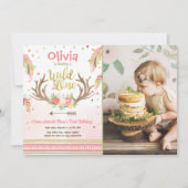 Wildes erstes Mädchen Geburtstag der Einladung (Vorderseite)