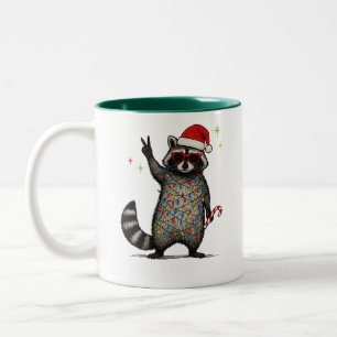 Wildes & Festliches AF-Waschbär-Hässliches-Christe Zweifarbige Tasse