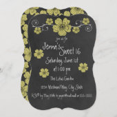 Wildes Gelbes Roses-Party Einladung (Vorne/Hinten)