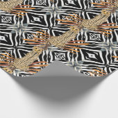 Wildes Gepäckpapier mit Gepard Geschenkpapier (Ecke)