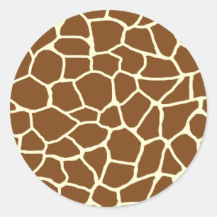 Wildes Giraffen-Muster-Tierdruck Runder Aufkleber